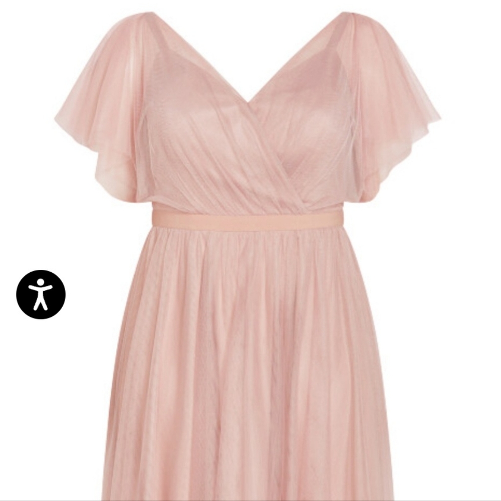 City Chic Pink Maxi Chiffon Dress